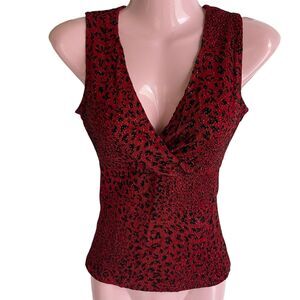 Iz Byer California Top Womens Small Leopard Glitter Sleeveless Clubwear USA